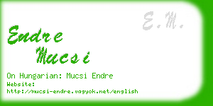 endre mucsi business card